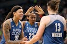 Lynx stars (from left) Seimone Augustus, Maya Moore and Lindsay Whalen.