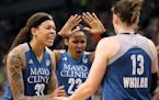 Lynx stars (from left) Seimone Augustus, Maya Moore and Lindsay Whalen.