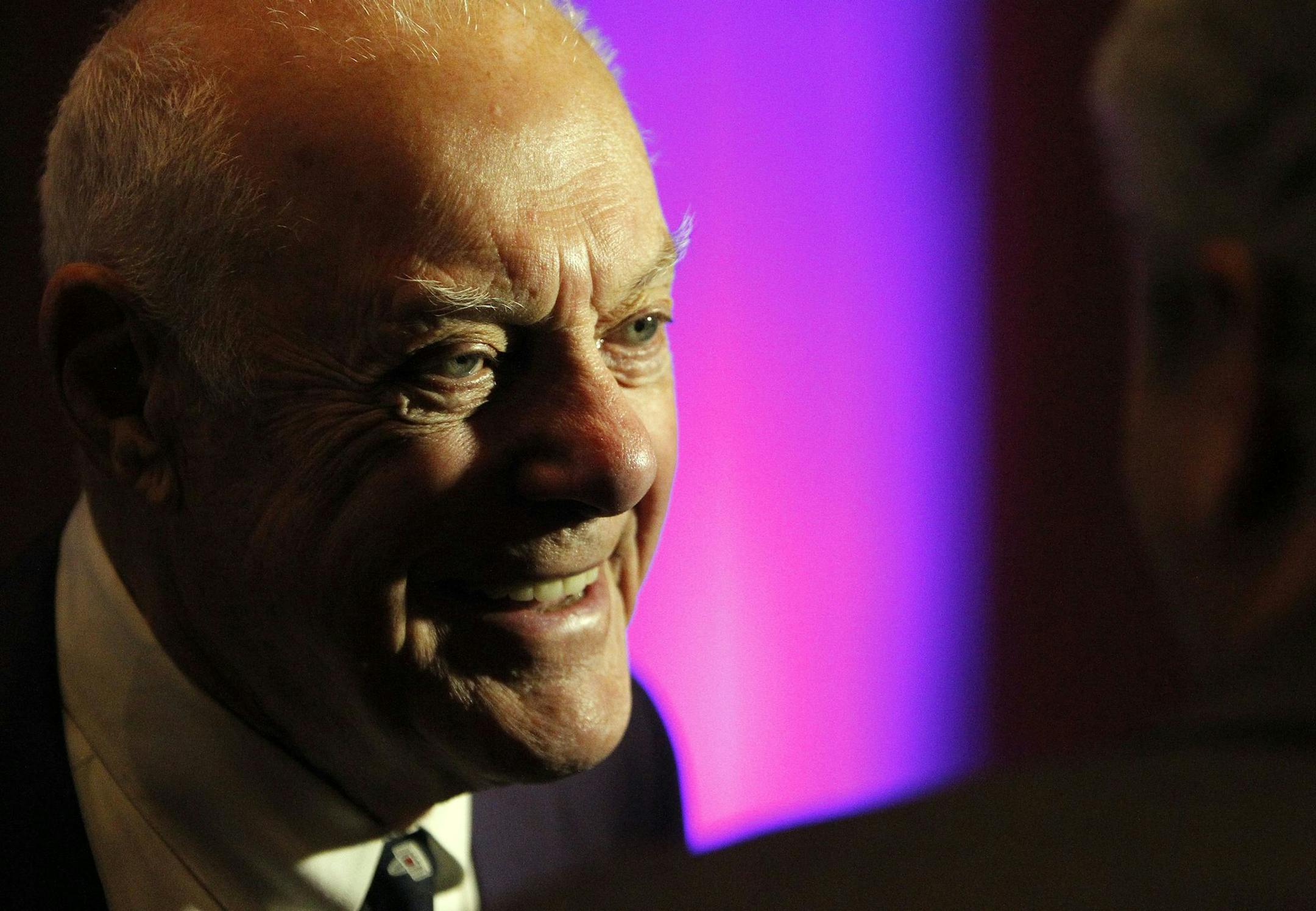 CARLOS GONZALEZ ‚Ä¢ cgonzalez@startribune.comDecember 19, 2010 ‚Äì Minneapolis, Minnesota ‚Äì Minneapolis Convention Center - As part of the final celebration of the Minnesota Vikings 50th season, the team will unveil the 50 Greatest Vikings on Sunday, December 19 ] Former Vikings head coach Bud Grant during an interview at the 50 Greatest Vikings event on Sunday. ORG XMIT: MIN2013043018171603