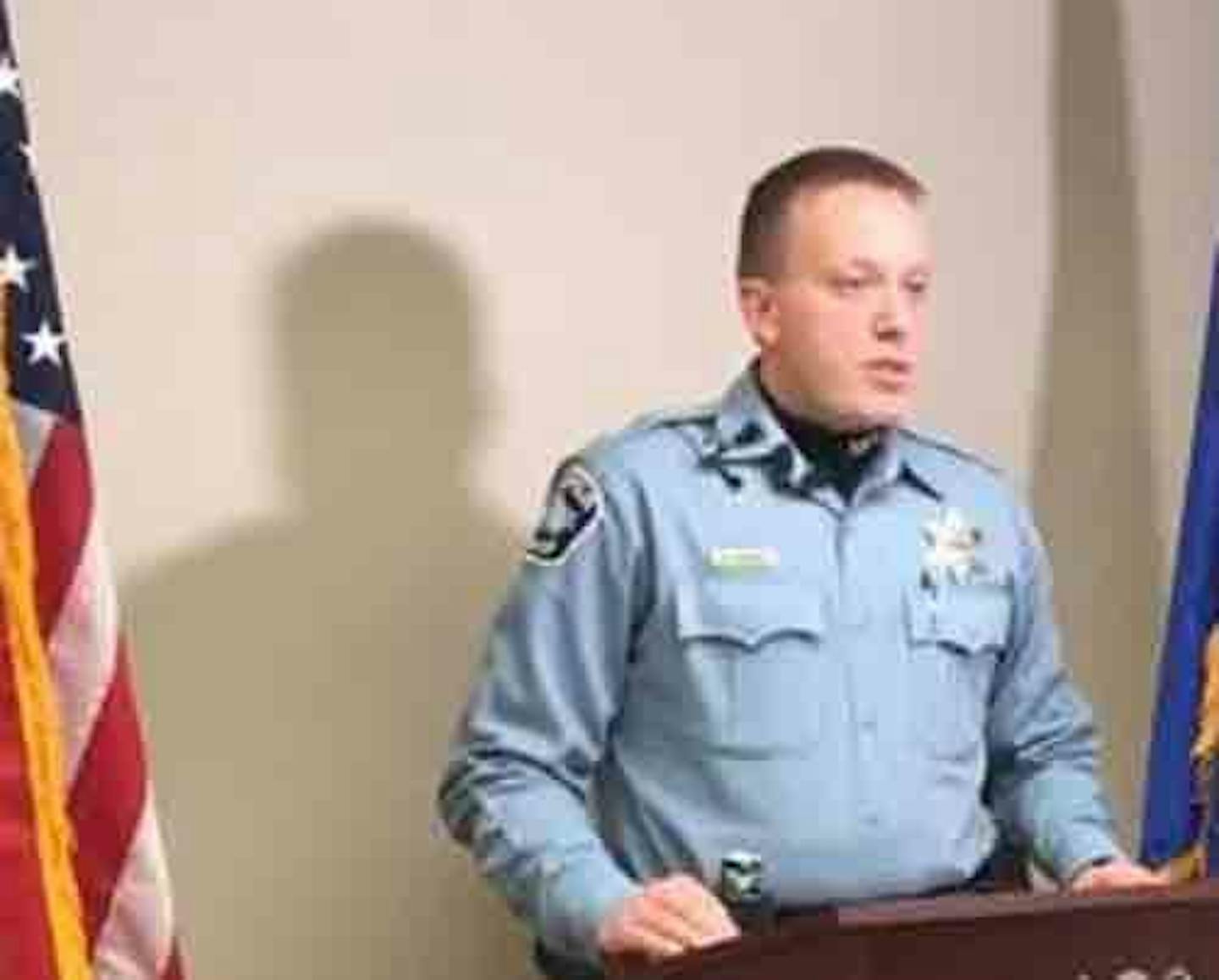 Minneapolis police spokesman Corey Schmidt at City Hall on Friday.