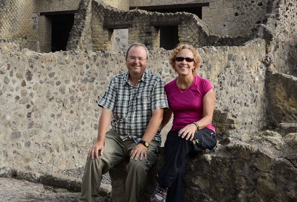 Tom Bartel and Kris Henning at the ruins of Herculaneum, Italy.
