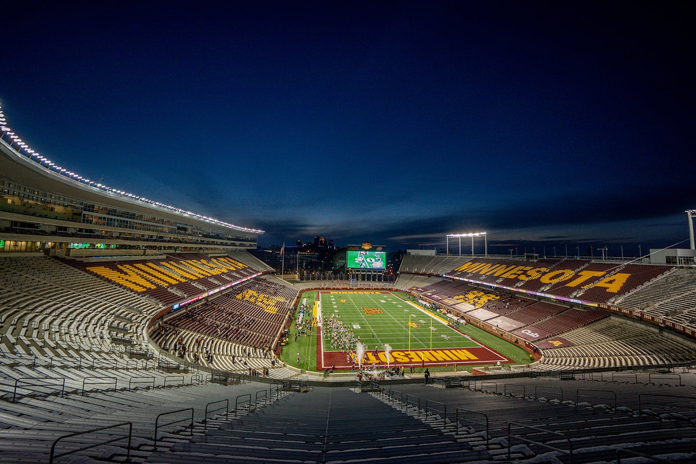 The Minnesota Gophers took the field to a nearly empty TCF Bank Stadium.