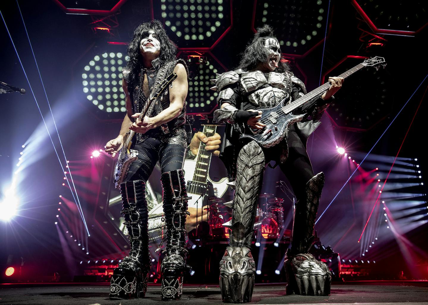 Gene Simmons and Paul Stanley performed with Kiss at the Target Center.