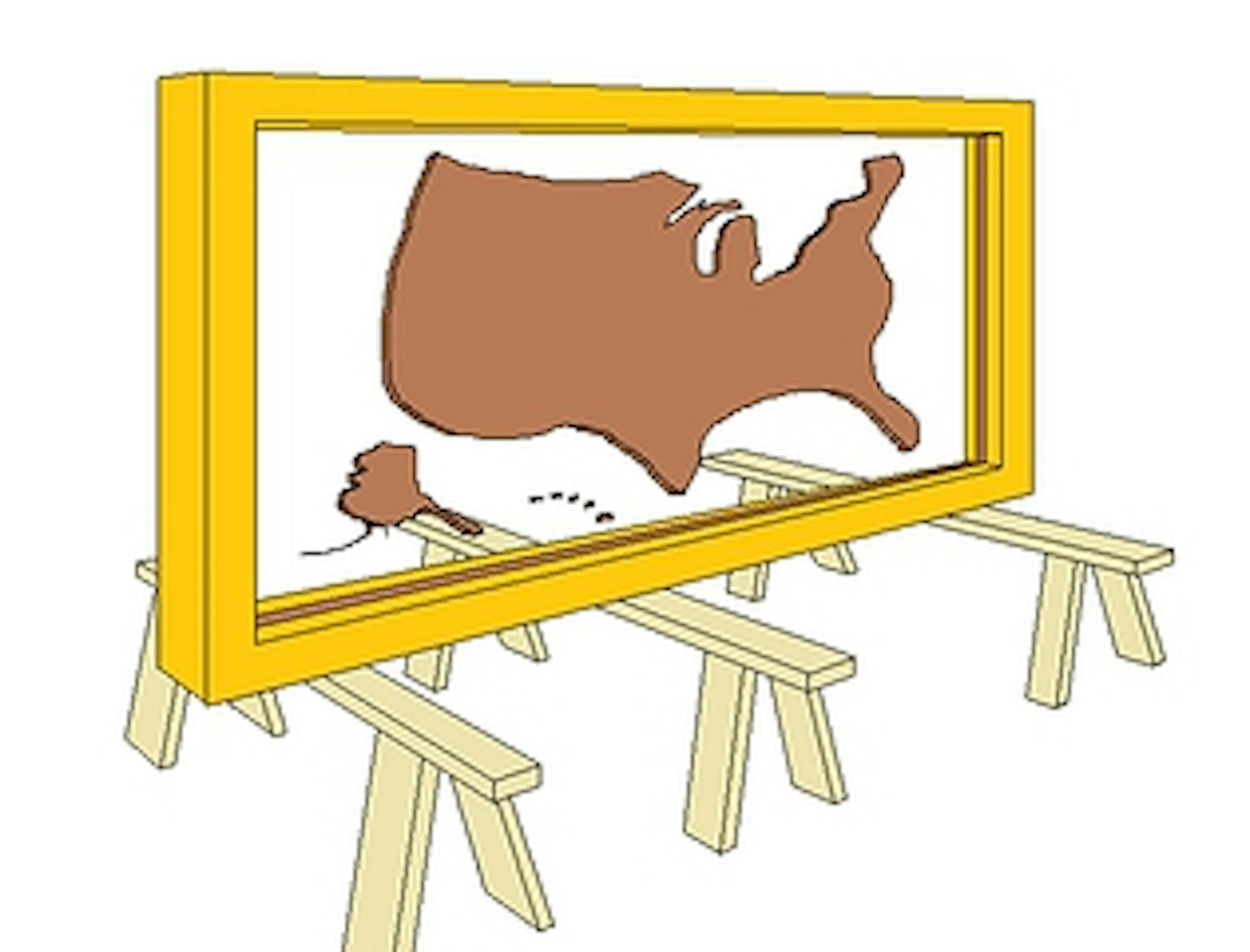 An illustration shows what John Ebert's U.S. coin map will look like when completed.