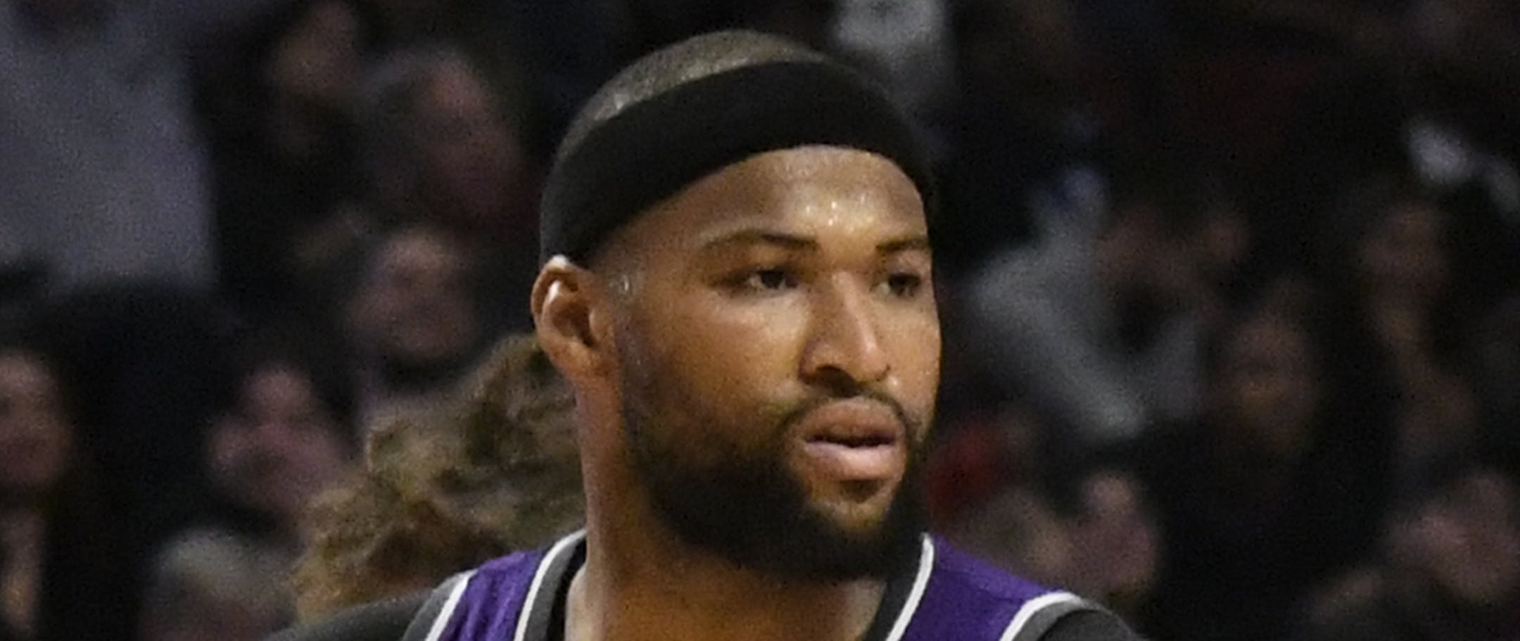 Sacramento Kings forward DeMarcus Cousins (15) reacts after making a 3-point basket against the Chicago Bulls during the second half of an NBA basketball game in Chicago, Saturday, Jan. 21, 2017. The Bulls won 102-99. (AP Photo/David Banks) ORG XMIT: OTKDB105