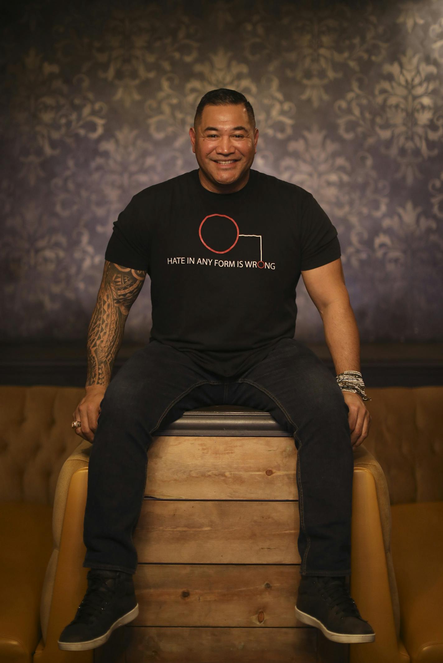 Former Viking Esera Tuaolo, photographed at Pourhouse in Minneapolis, where he will host his Inclusion Party ahead of the Super Bowl. ] JEFF WHEELER &#xef; jeff.wheeler@startribune.com Former Viking Esera Tuaolo, who came out as gay after retirement from the NFL, is hosting an Inclusion Party at Pourhouse in Minneapolis to help bring the NFL and LGBT communities together. He was photographed at Pourhouse Monday afternoon, January 15, 2018 in Minneapolis.