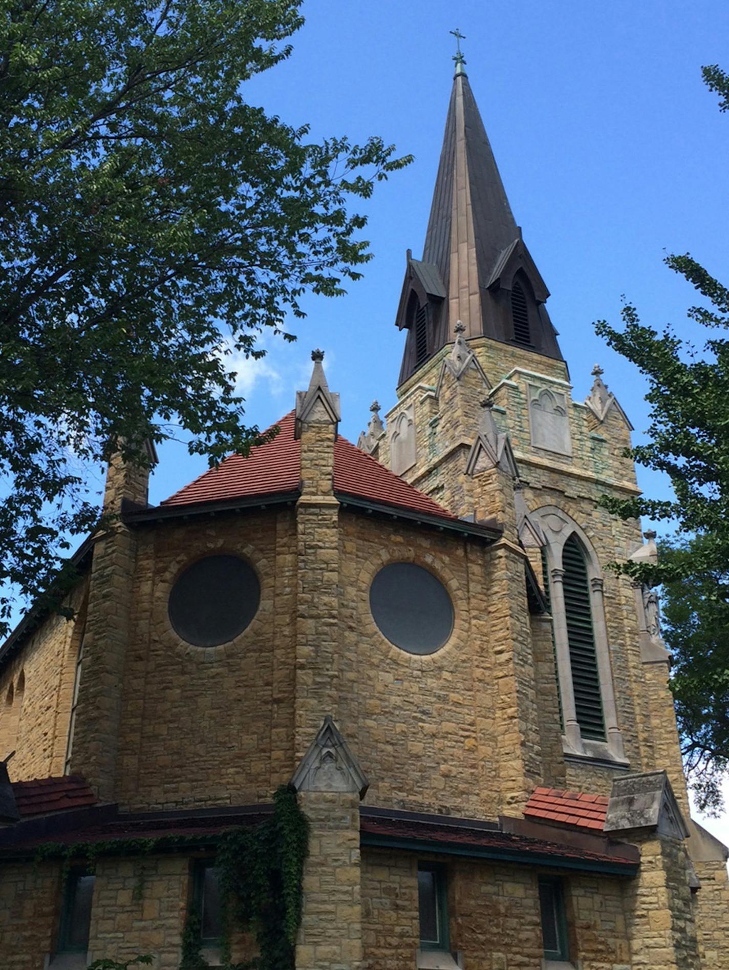 The copper-clad steeple at St. Paul's Episcopal Church on the Hill is a Summit Avenue beacon.