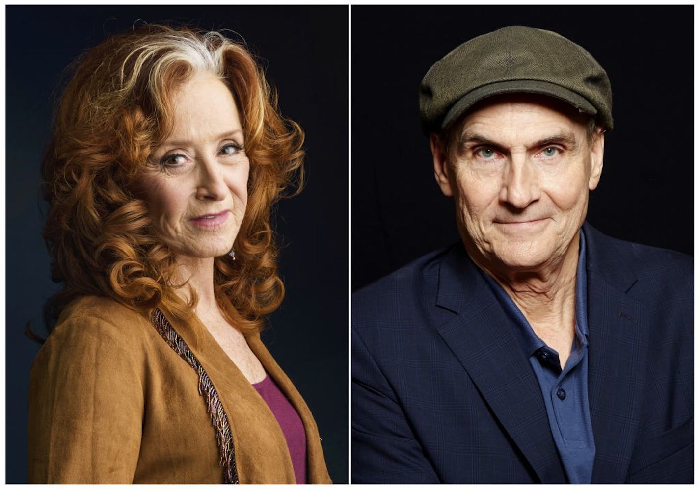 Bonnie Raitt and James Taylor will play Xcel Energy Center on Friday.