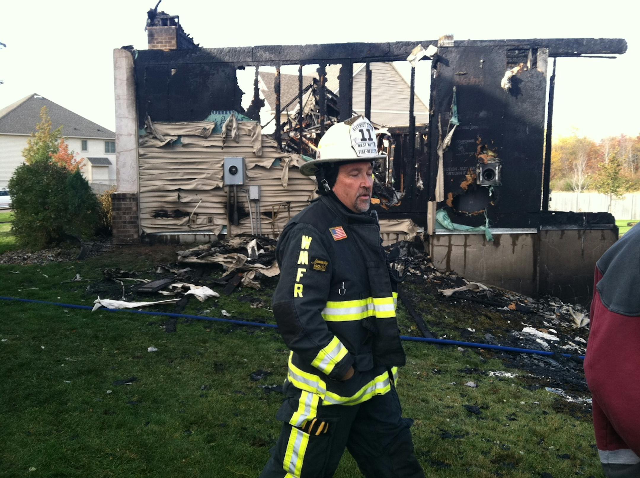 A house in Brooklyn Park was engulfed by fire Thursday morning.