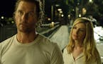 This image released by Aviron Pictures shows Matthew McConaughey, left, and Anne Hathaway in a scene from "Serenity." (Graham Bartholomew/Aviron Pictu
