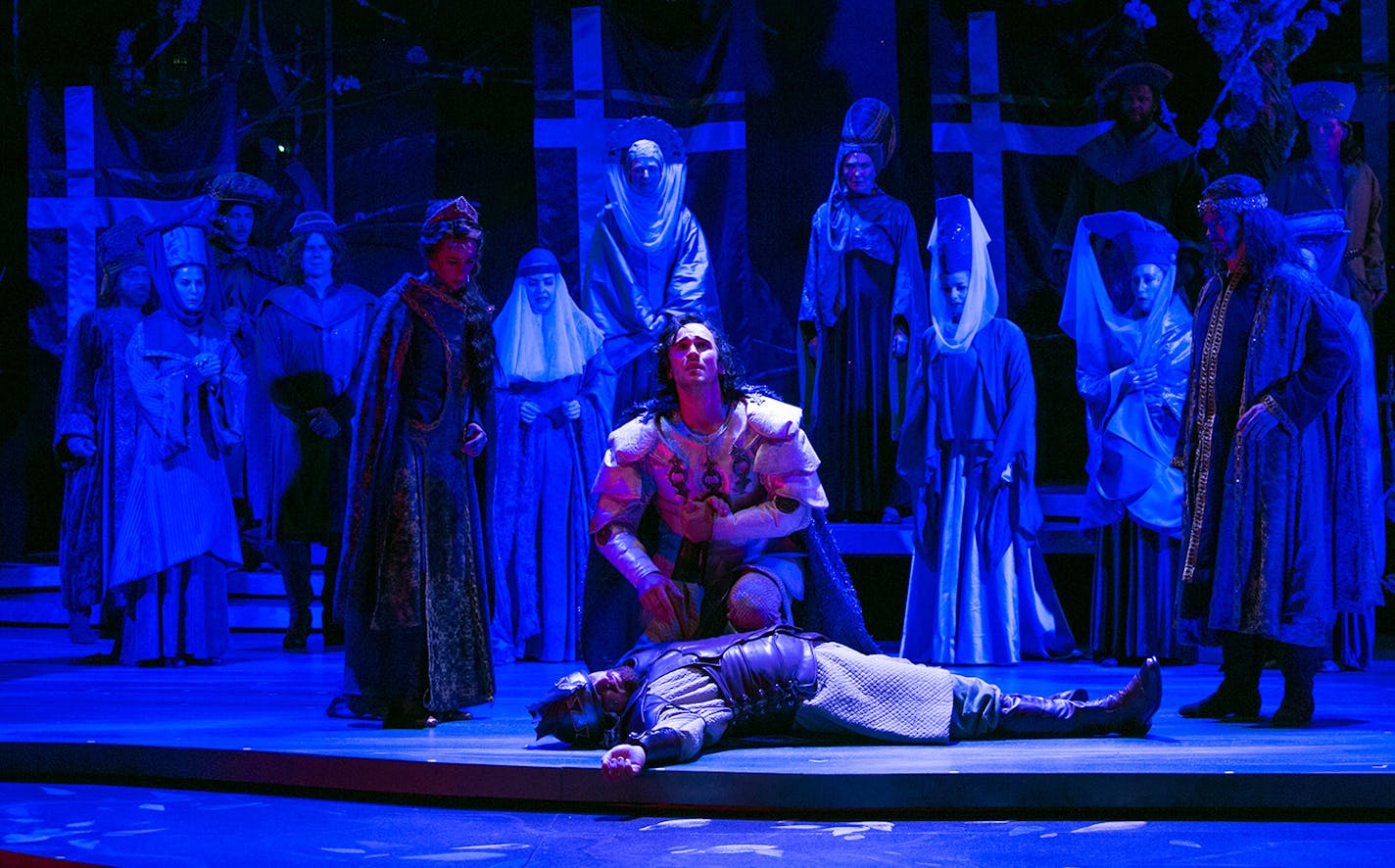 Aleks Knezevich makes a charismatic Lancelot in &#x201c;Camelot&#x201d; at Chanhassen Dinner Theatres.