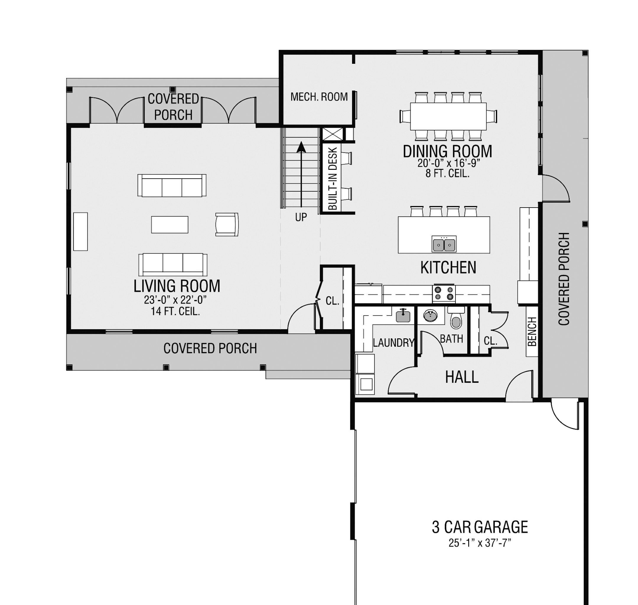 Home plan: A clean and contemporary farmhouse.
