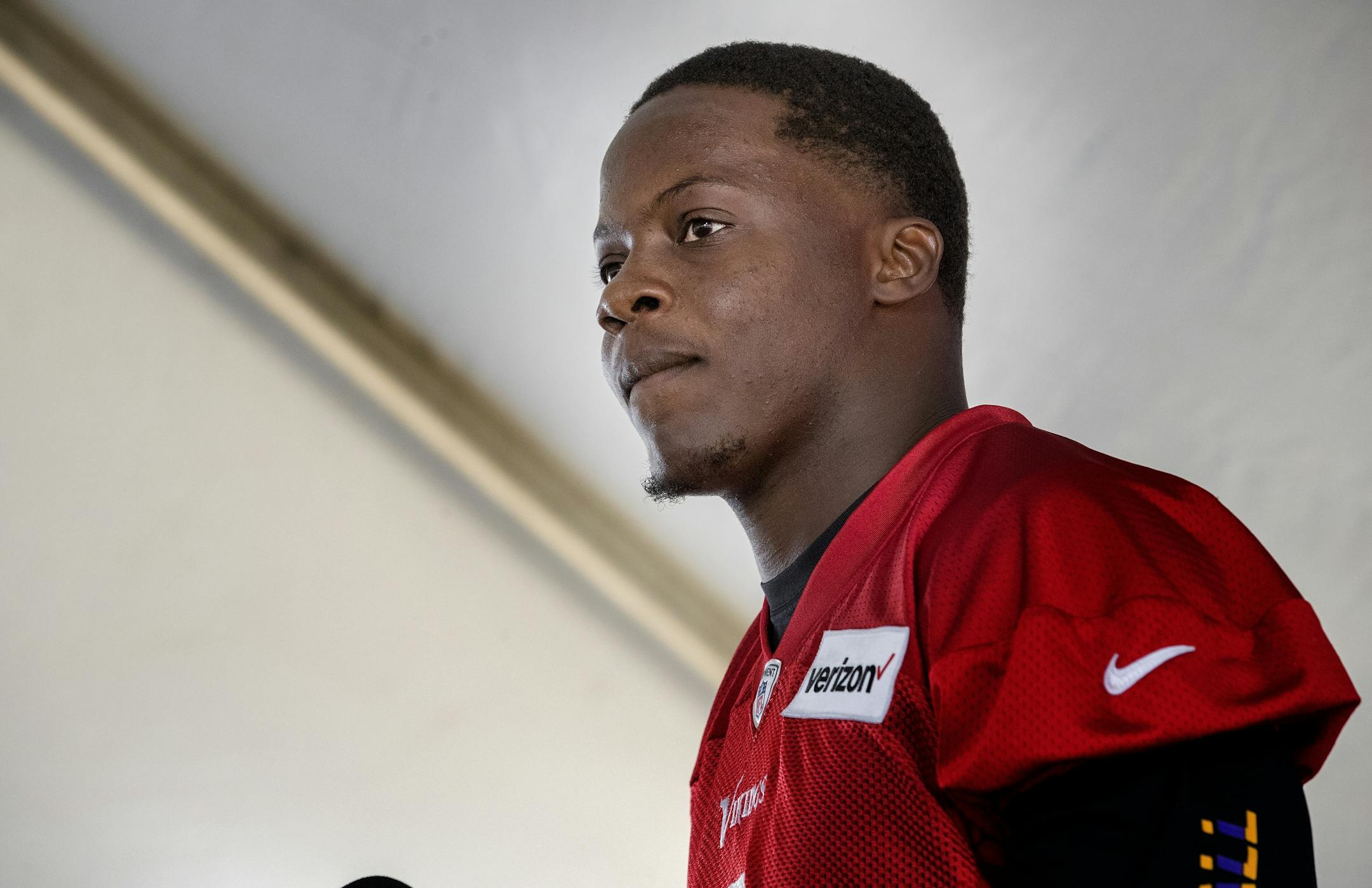 Minnesota Vikings quarterback Teddy Bridgewater conducted his first press conference since his injury.