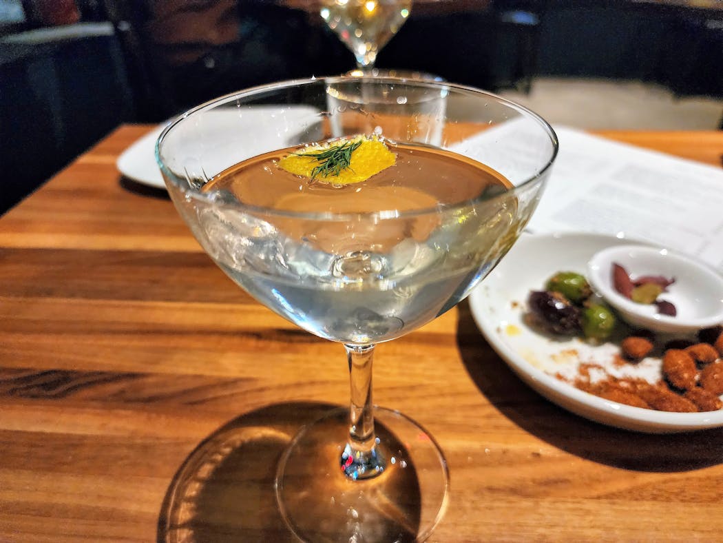 The dill martini at Alma in Minneapolis