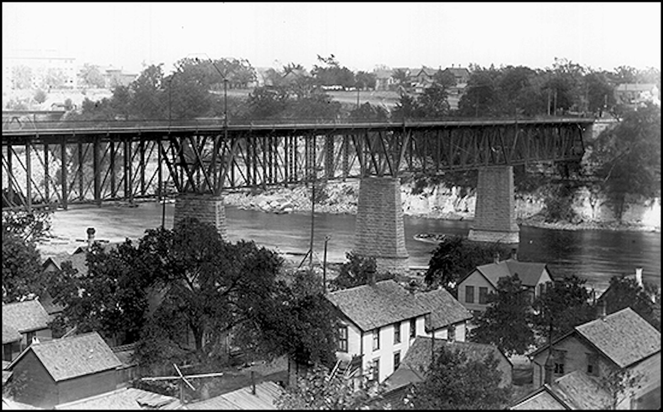 Bohemian Flats, Mississippi River, Minneapolis, in 1894.