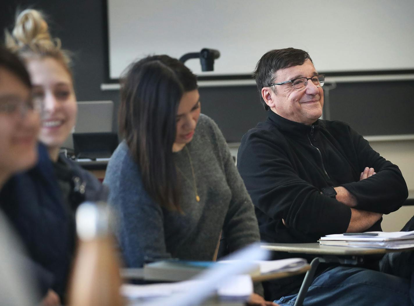 Tom Anderson, 67, right, a student in the senior citizen education program who retired from 3M after a career in sales, sat in his nonfiction writing class Thursday, Feb. 28, 2019, at Ford Hall on the University of Minnesota campus in Minneapolis, MN.] DAVID JOLES &#x2022;david.joles@startribune.com Through the Senior Citizen Education Program, Minnesotans 62 and older can enroll in courses at the University for reduced costs. We follow one senior to class and take a look at what the program mea