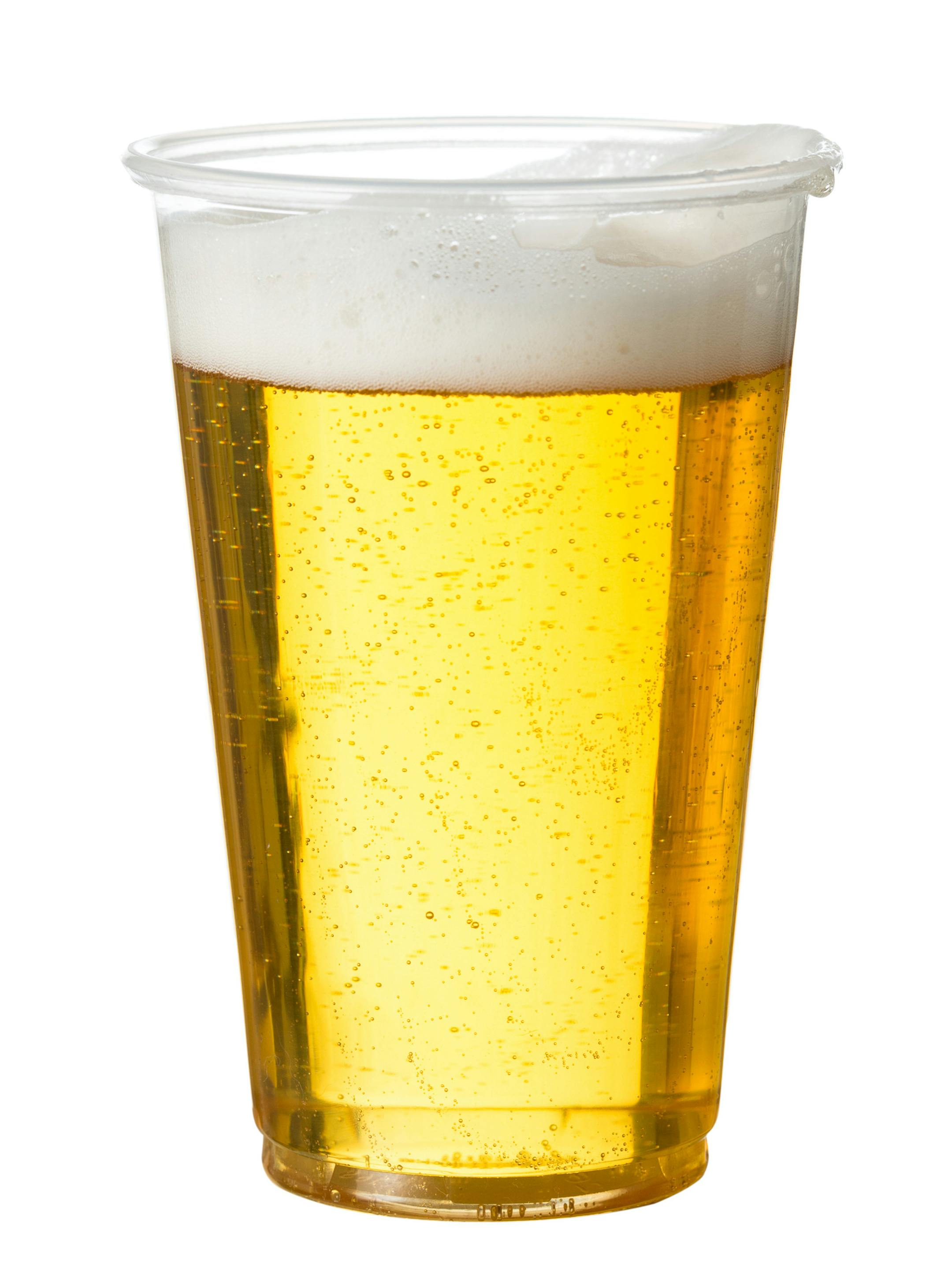 Golden beer, ale or lager in a plastic disposable cup or glass for party concert or by pool for safety
istock