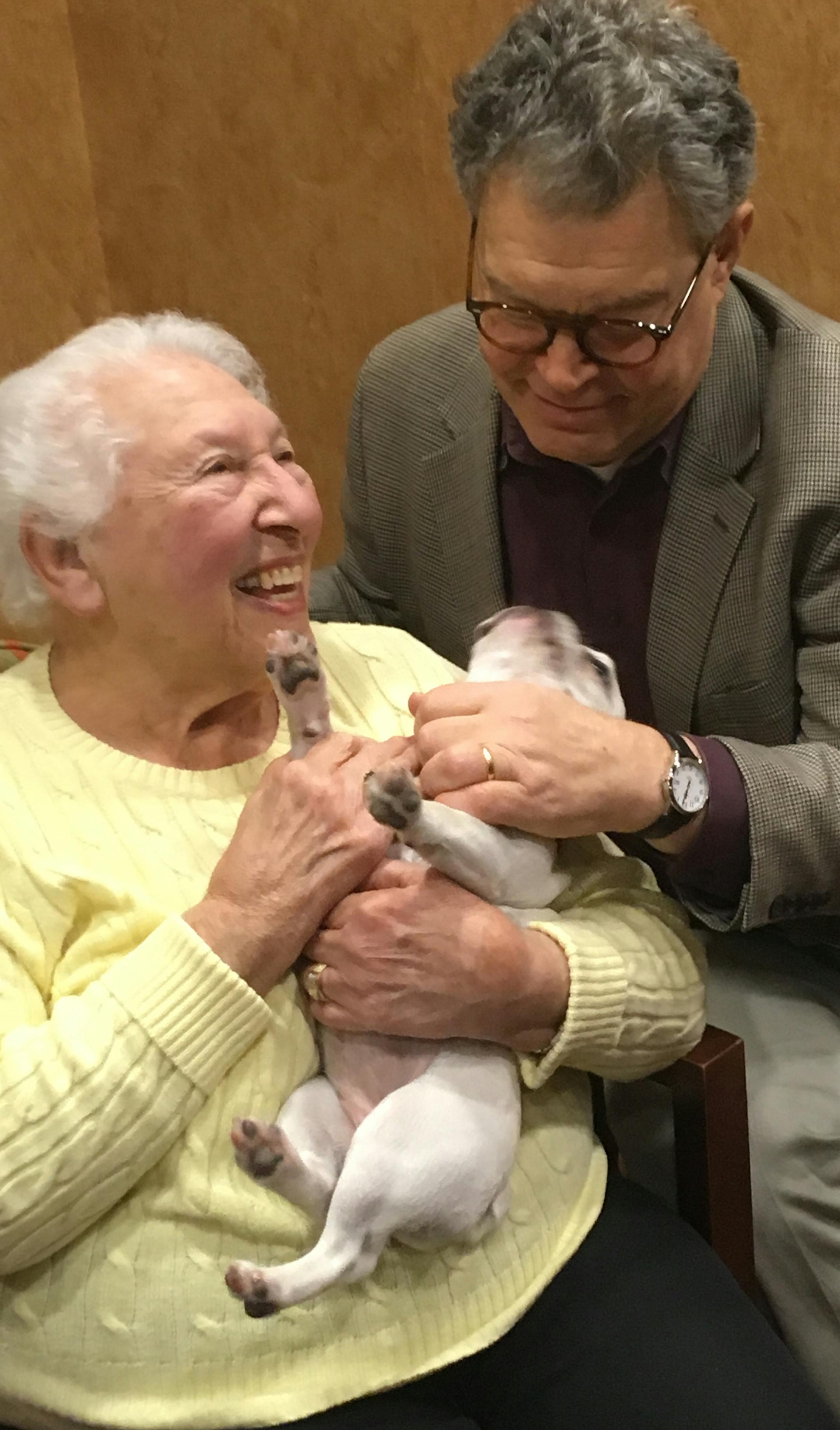Photo by Joe Carlson: Helen Nemer, 94, of St. Paul, had a wish come true when she met U.S. Sen. Al Franken on Saturday.