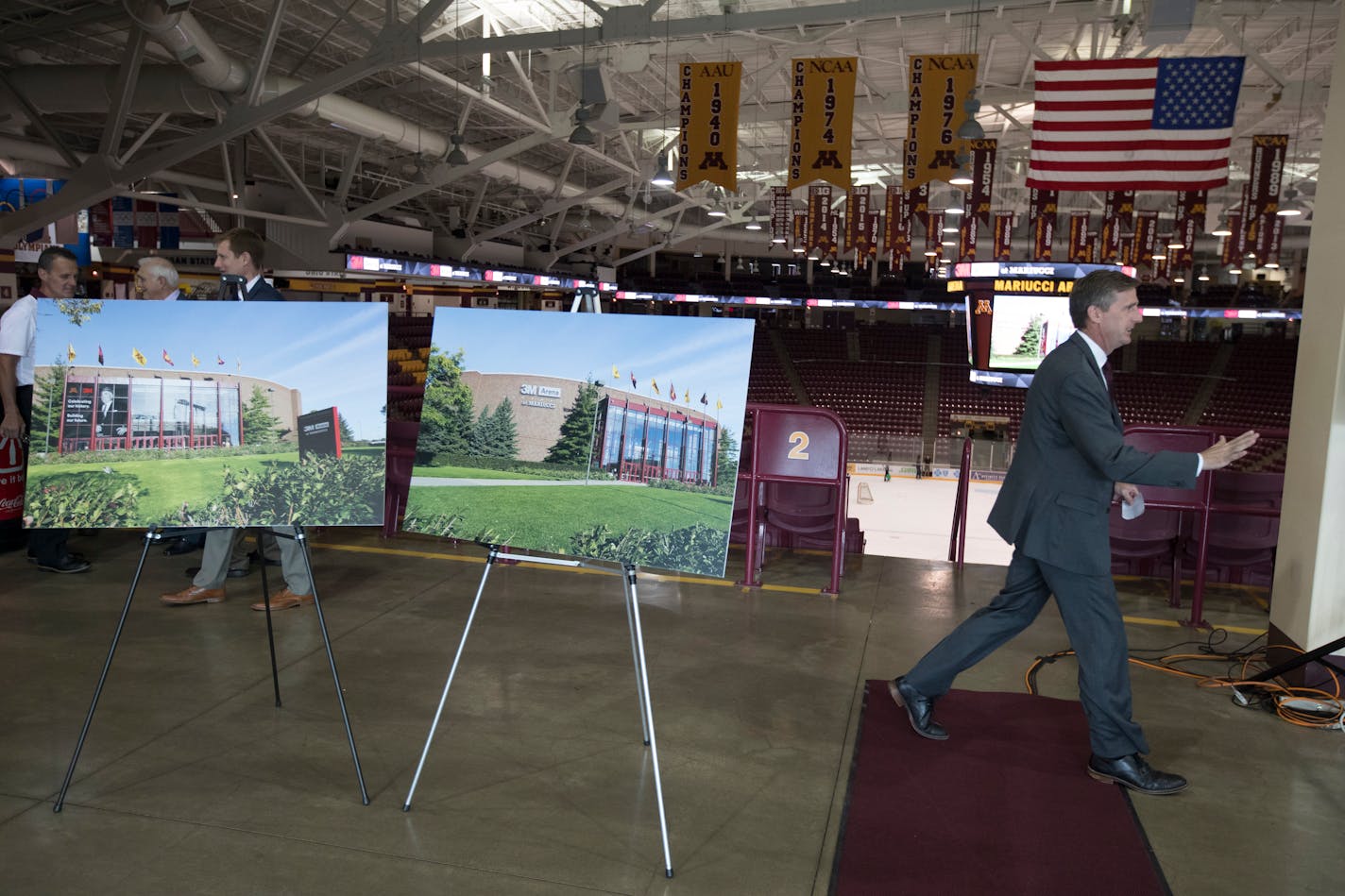 Mark Coyle, Gophers AD, announced the new naming 3M Arena at Mariucci