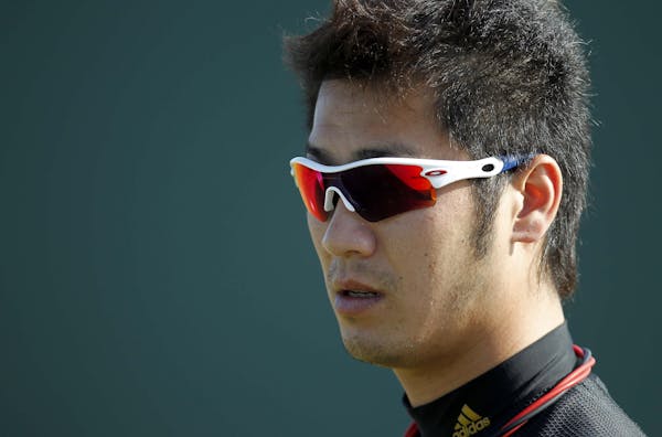 Twins infielder Tsuyoshi Nishioka during a workout on Thursday.