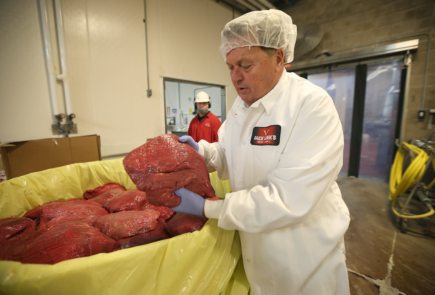 Jack Link, who is known as an expert in meat, showed how the meat is brought into the Jack Links company, Monday, October 19, 2015 in Minong, Wis. ] (ELIZABETH FLORES/STAR TRIBUNE) ELIZABETH FLORES &#x2022; eflores@startribune.com