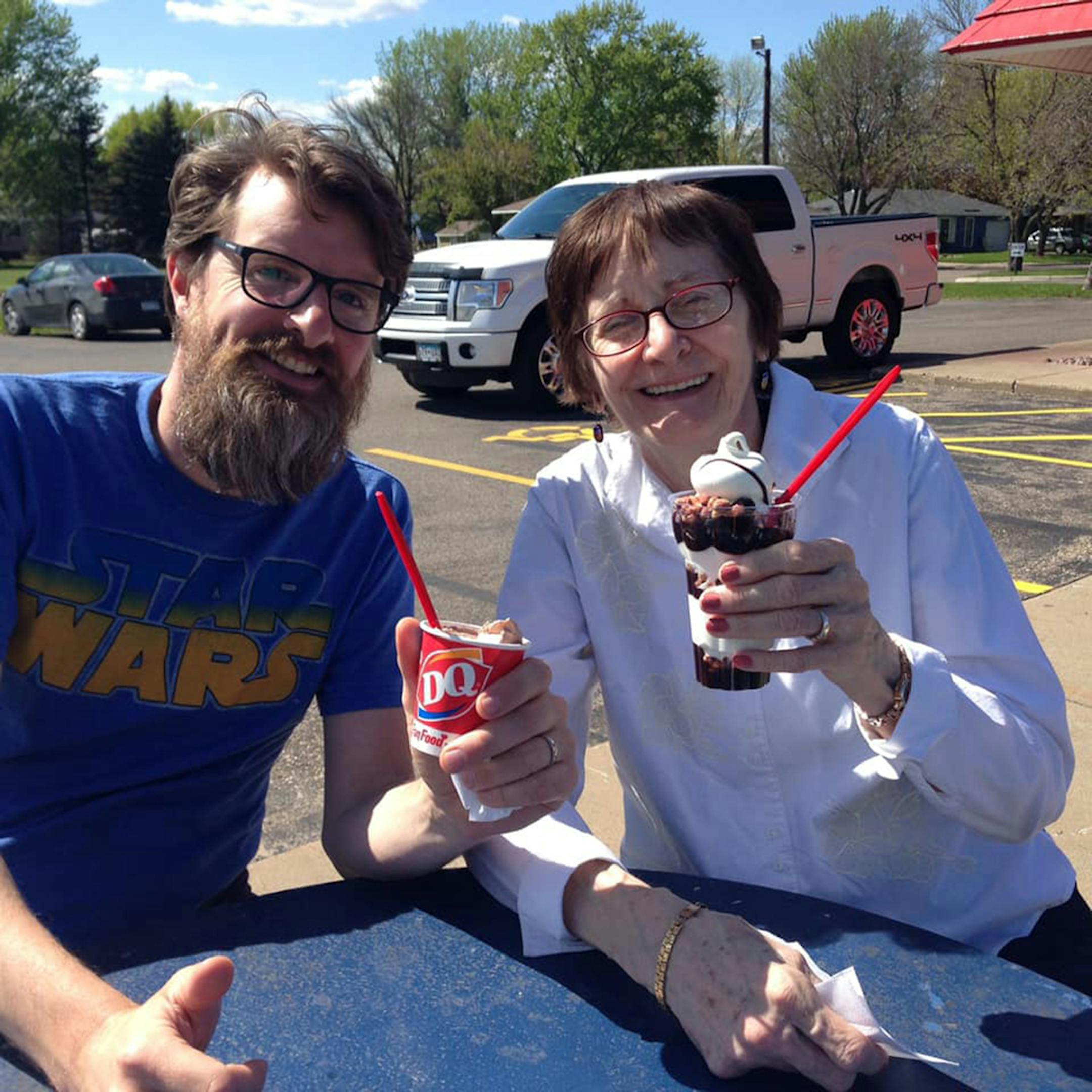 Tony Thomas with his mother Mary. Mary Thomas died from Alzheimer's disease last November, but her children decided to wait until spring to hold the 77-year old's memorial service, so far-flung family members could fly in from around the country.But by then, the world had constricted. Photo provided ORG XMIT: _-RgVsPr1BPJsW1yPW2P
