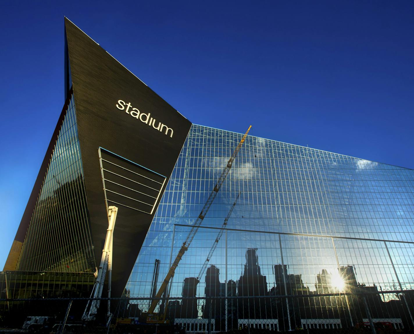 U.S. Bank Stadium under construction in Minneapolis.