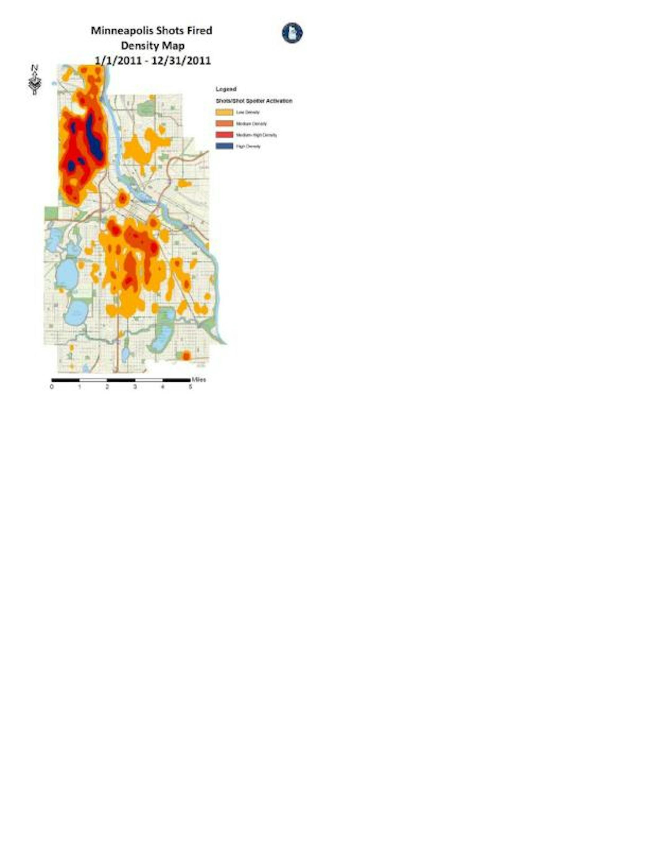 Shots fired map, Minneapolis, 2011. Source: City of Minneapolis