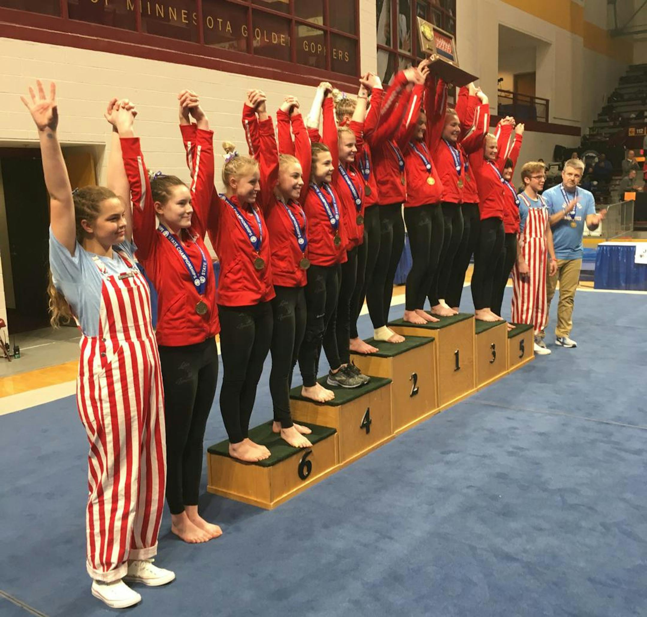 Detroit Lakes won the 1A girls' gymnastics tournament for the fifth straight time in March.