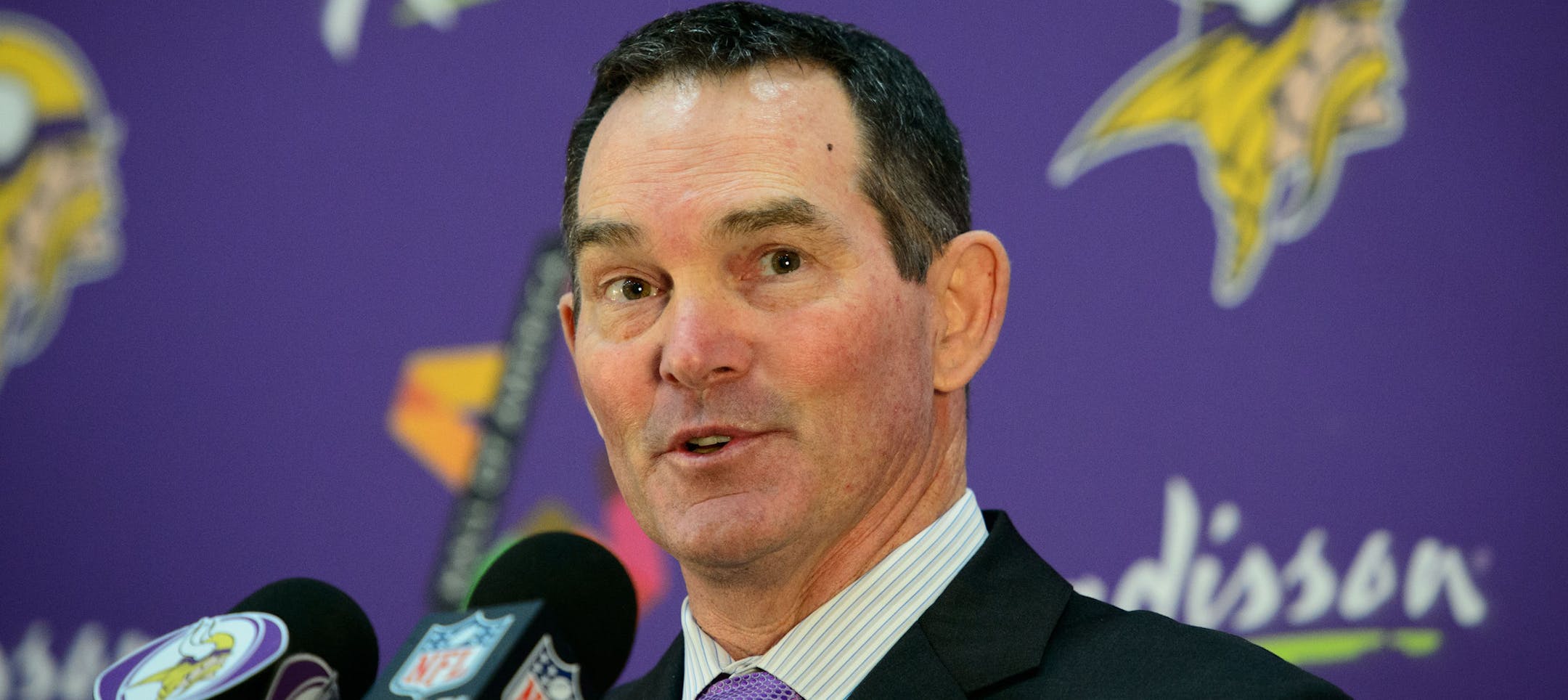Minnesota Vikings today introduced new head coach Mike Zimmer at a news conference at Winter Park. Friday, January 17, 2014. ] GLEN STUBBE * gstubbe@startribune.com