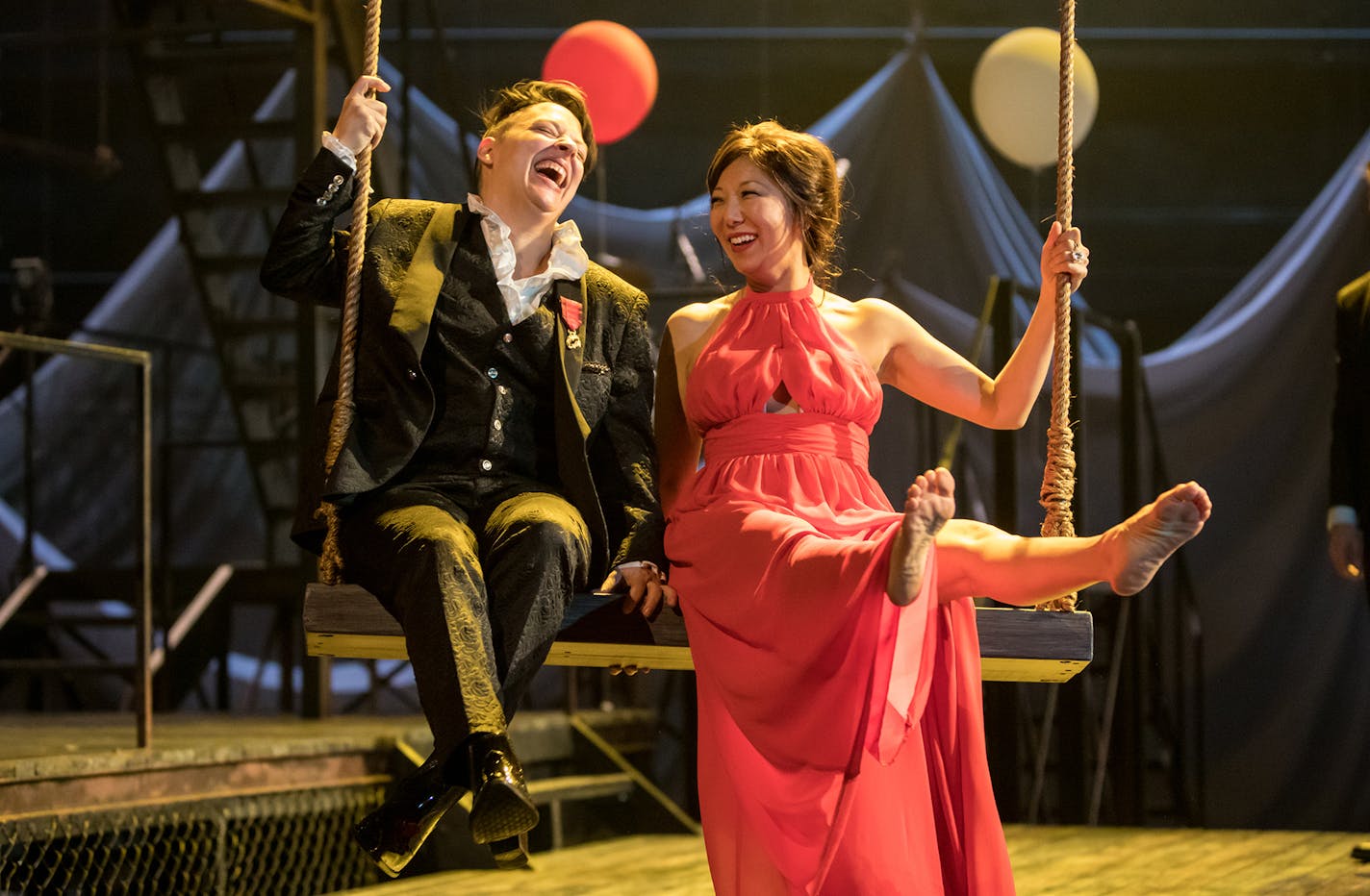 Emily Gunyou Halaas and Sun Mee Chomet in the Guthrie's production of "Twelfth Night."