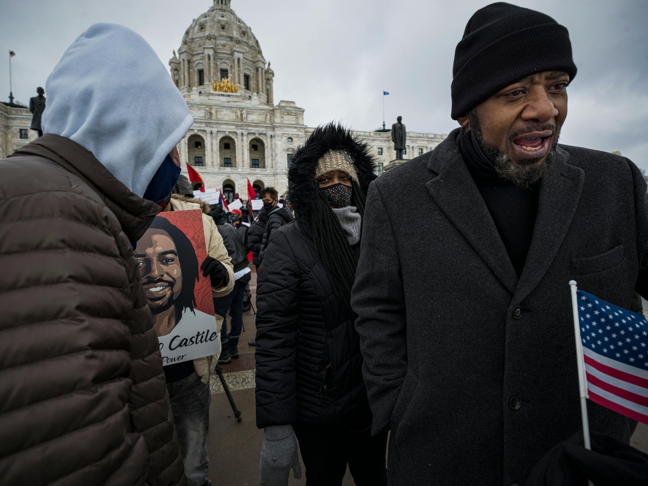 In St. Paul, Minnesota, on Sunday, February 28, 2021, John Thompson introduced his Philando Castile Omnibus bill to end systemic racism at the same time that people were protesting the coup in Myanmar.] RICHARD TSONG-TAATARII • richard.tsong-taatarii@startribune.com