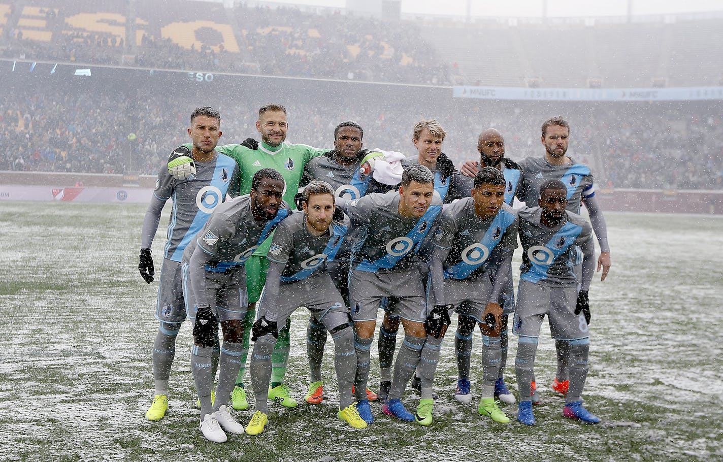 Minnesota United's roster has gone through an extensive overhaul since the starting 11 posed for this prematch photo before the team's 6-1 loss to fellow expansion side Atlanta in their MLS debut.