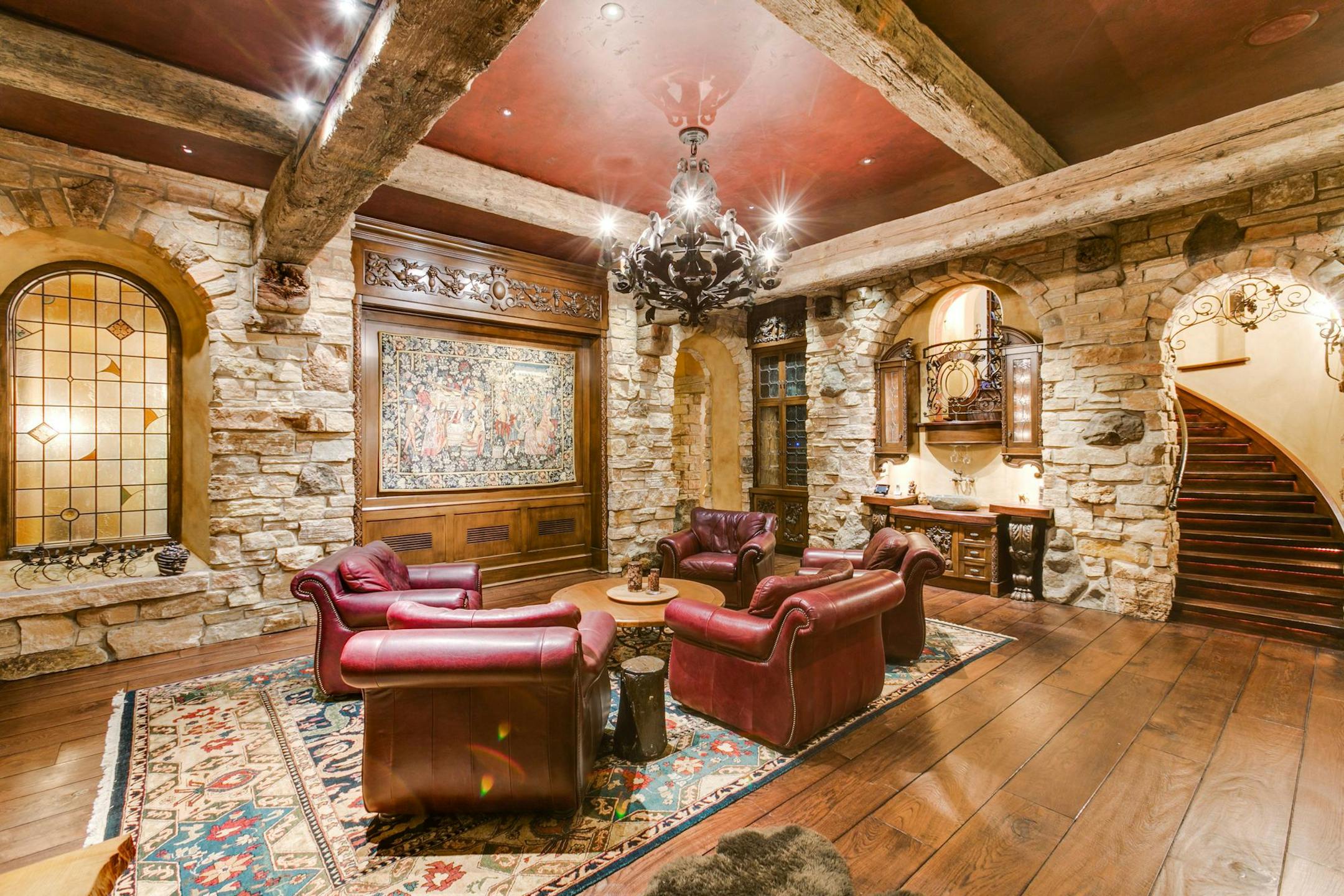 Wine room, house in Orono