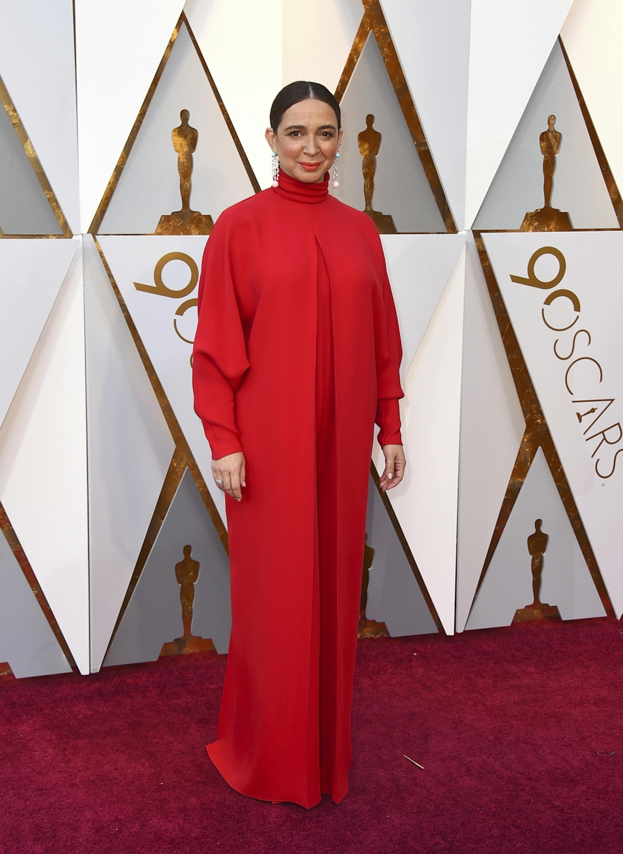 Maya Rudolph arrives at the Oscars on Sunday, March 4, 2018, at the Dolby Theatre in Los Angeles.