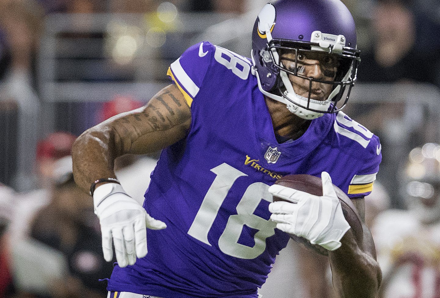 Minnesota Vikings Michael Floyd (18). ] CARLOS GONZALEZ &#xef; cgonzalez@startribune.com - August 27, 2017, Minneapolis, MN, US Bank Stadium, NFL, Minnesota Vikings vs. San Francisco 49ers ORG XMIT: MIN1708281611082884