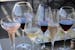 FILE - This Monday, July 10, 2017 file photo shows different shaped glasses of wine in Sonoma, Calif. According to a large genetic study released on T