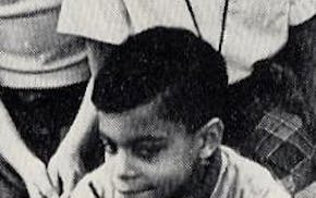 Prince, at 10 years old, at the bottom of a yearbook photo from John Jay Elementary School in Minneapolis.
