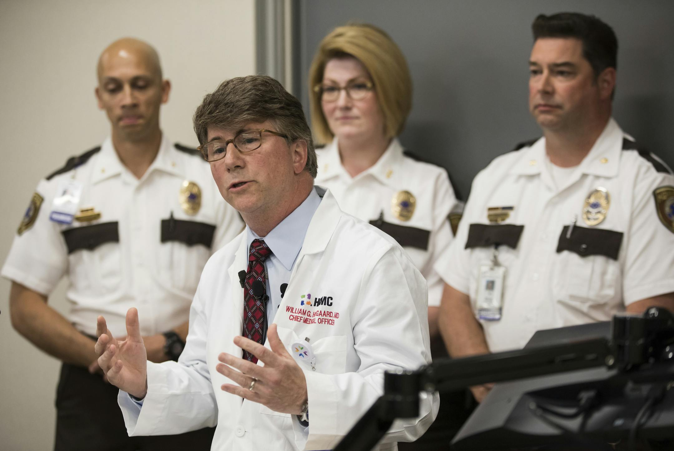 Dr. William Heegaard spoke at a press conference in response to a Star Tribune report on the use of Ketamine sedation by EMS in police related situations on June 15, 2018, in Minneapolis, Minn. ] RENEE JONES SCHNEIDER &#xef; renee.jones@startribune.com