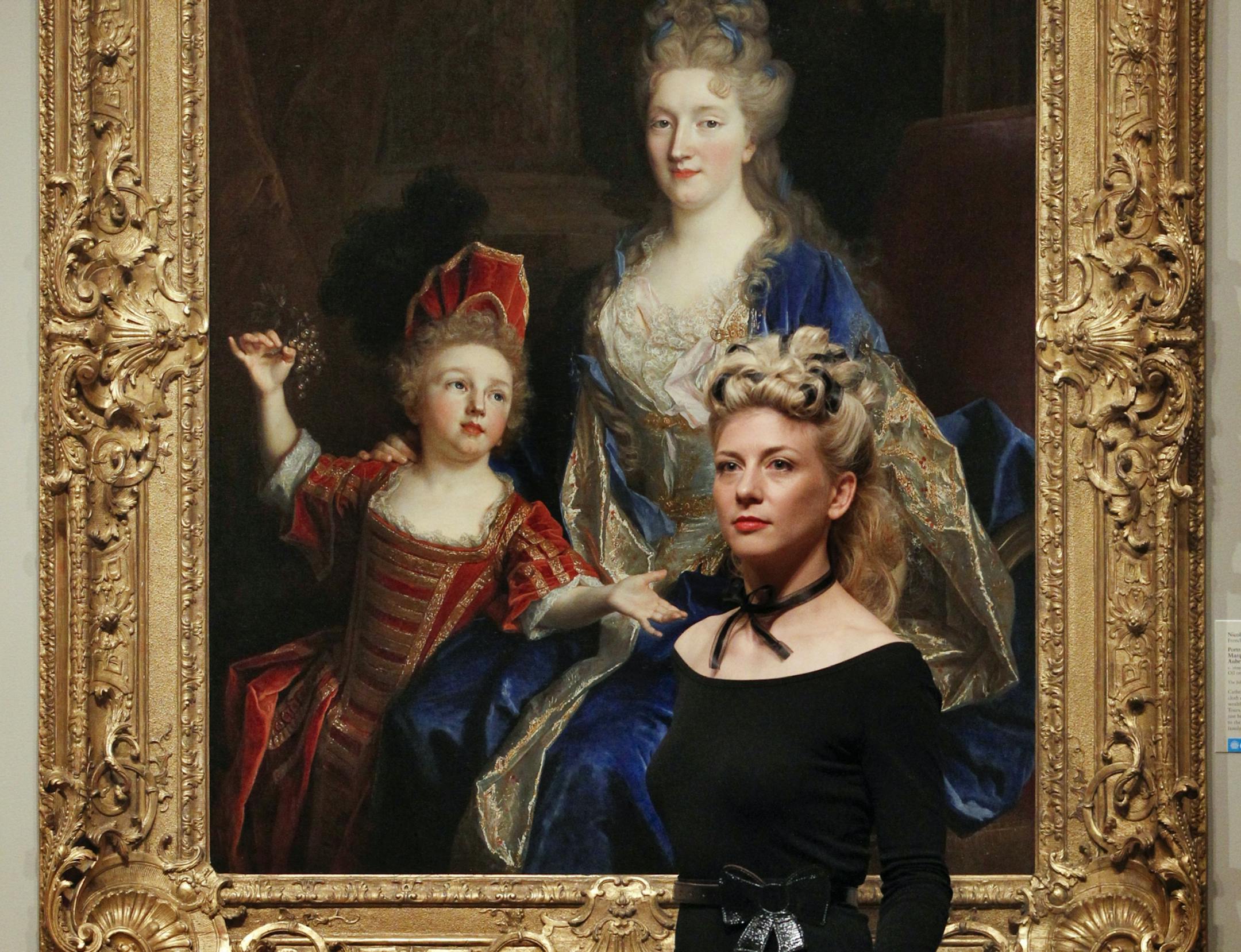 Christy Hunt,musician, Laurie Hefner, hair stylist, painting: Portrait of Catherine Coustard by Nicolas Largilliere.