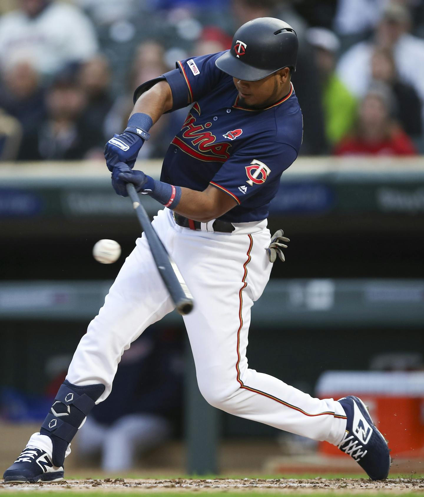 Luis Arraez hit an RBI single to center, scoring Eddie Rosario last month.