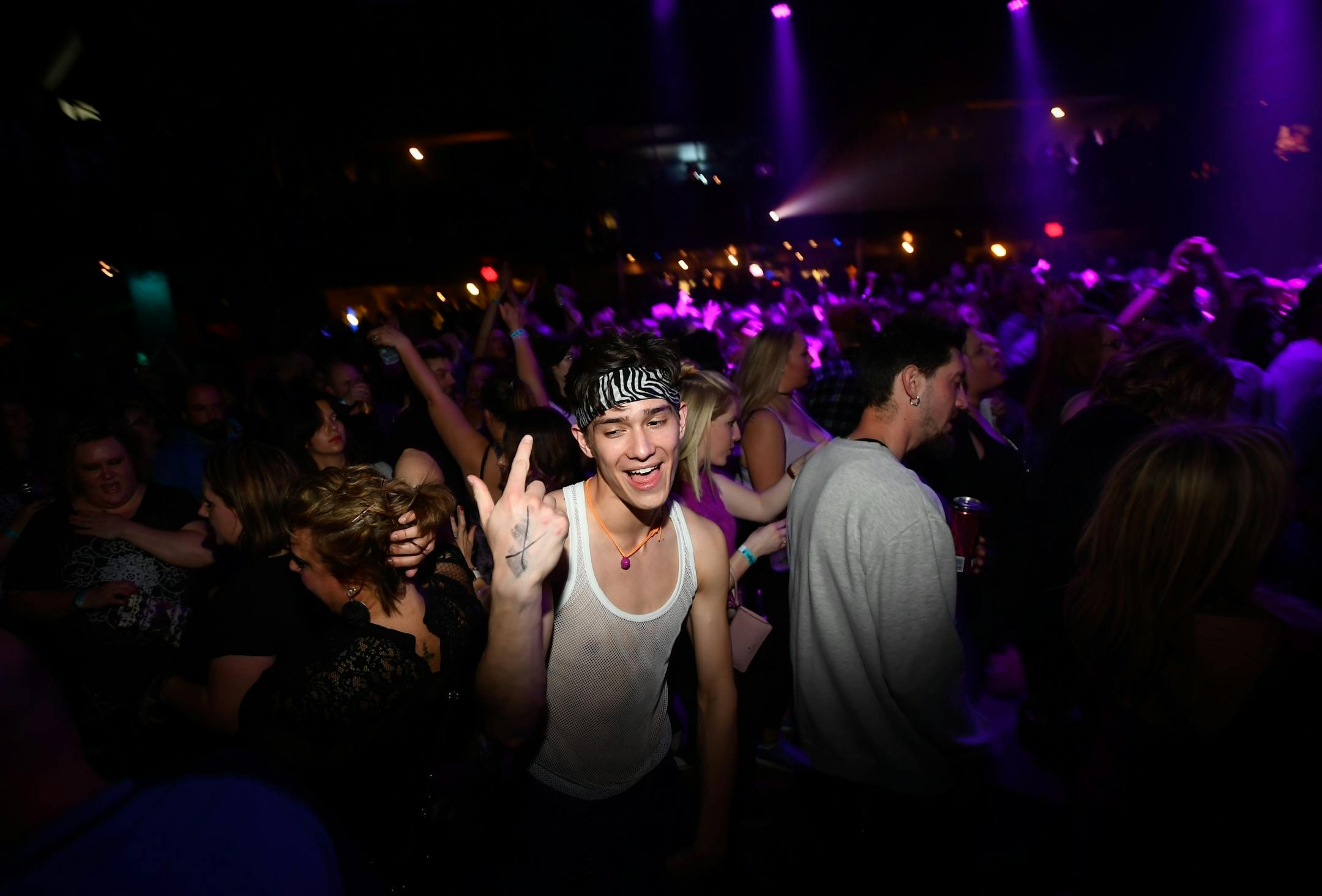 Revelers danced at Friday night's all-night Prince-themed dance party at First Avenue.