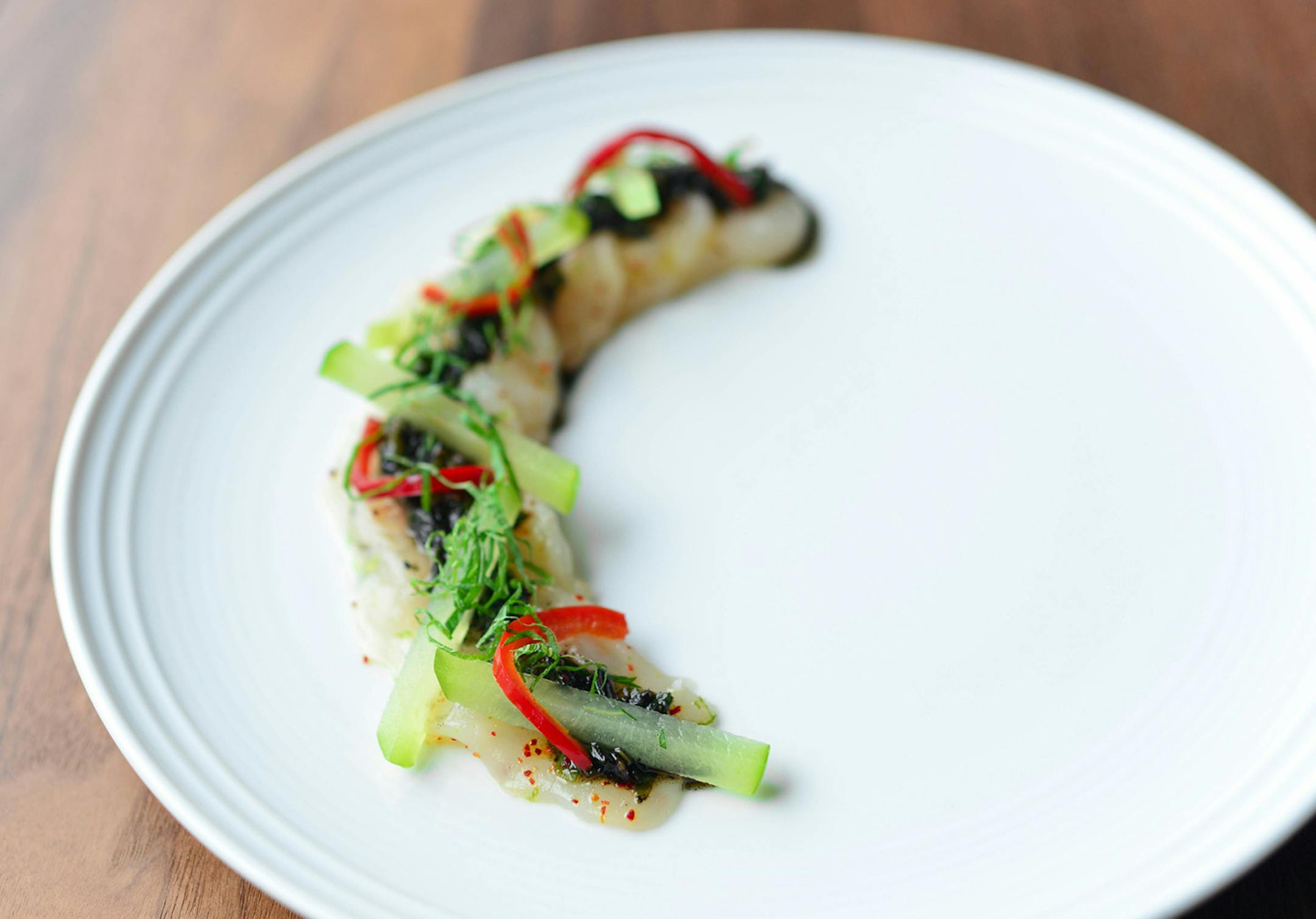 Scallop crudo from Spoon and Stable Photo credit: Bonjwing Lee