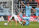 Minnesota United midfielder Emanuel Reynoso has been battling a sore calf muscle and was slowed during the Loons' 1-0 loss to Austin F.C. on Saturday.
