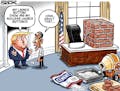 Sack cartoon: Oval Office meeting