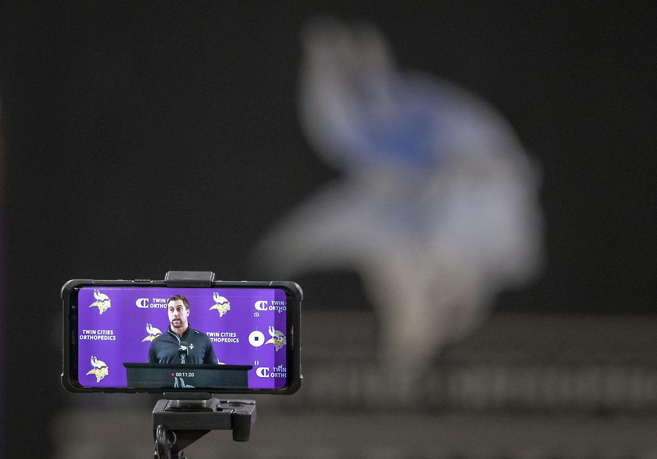 Vikings wide receiver Adam Thielen addressed the media during a press conference at the Twin Cities Orthopedic Center, Tuesday, April 16, 2019 in Eagan, MN.