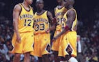 Gophers players from the 1997 Final Four run (from left): center John Thomas, point guard Eric Harris, guard/forward Quincy Lewis and guard Bobby Jack