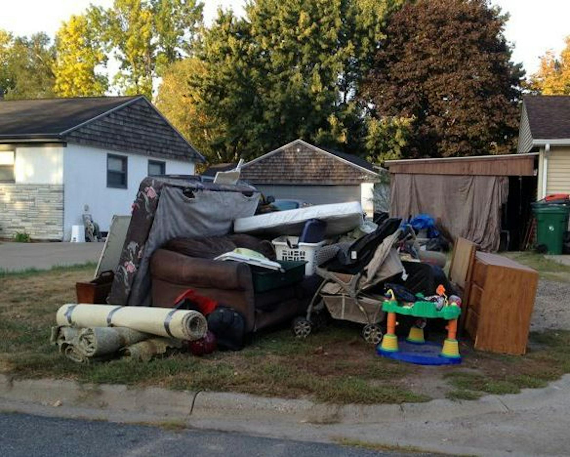 Submitted photo: Stuff hauled from the curb at one home in Crystal in their last curbside cleanup in 2011.