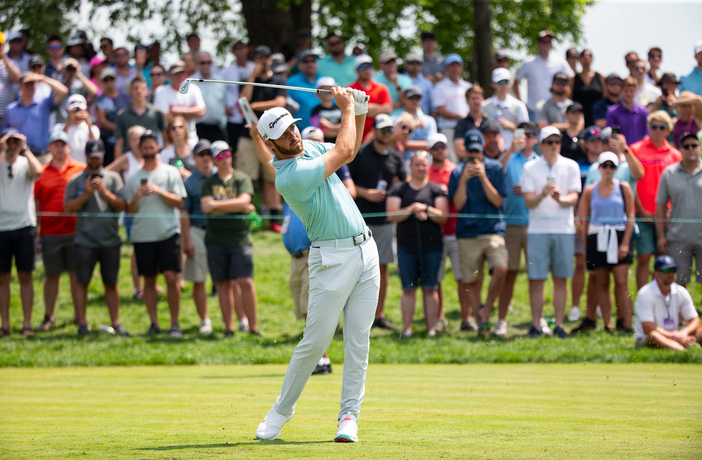 Matthew Wolff hit a shot at last year's 3M Open in Blaine. Tournament officials are working on several scenarios depending on coronavirus concerns for the July 23-26 event, everything from no fans allowed to near-normal galleries.