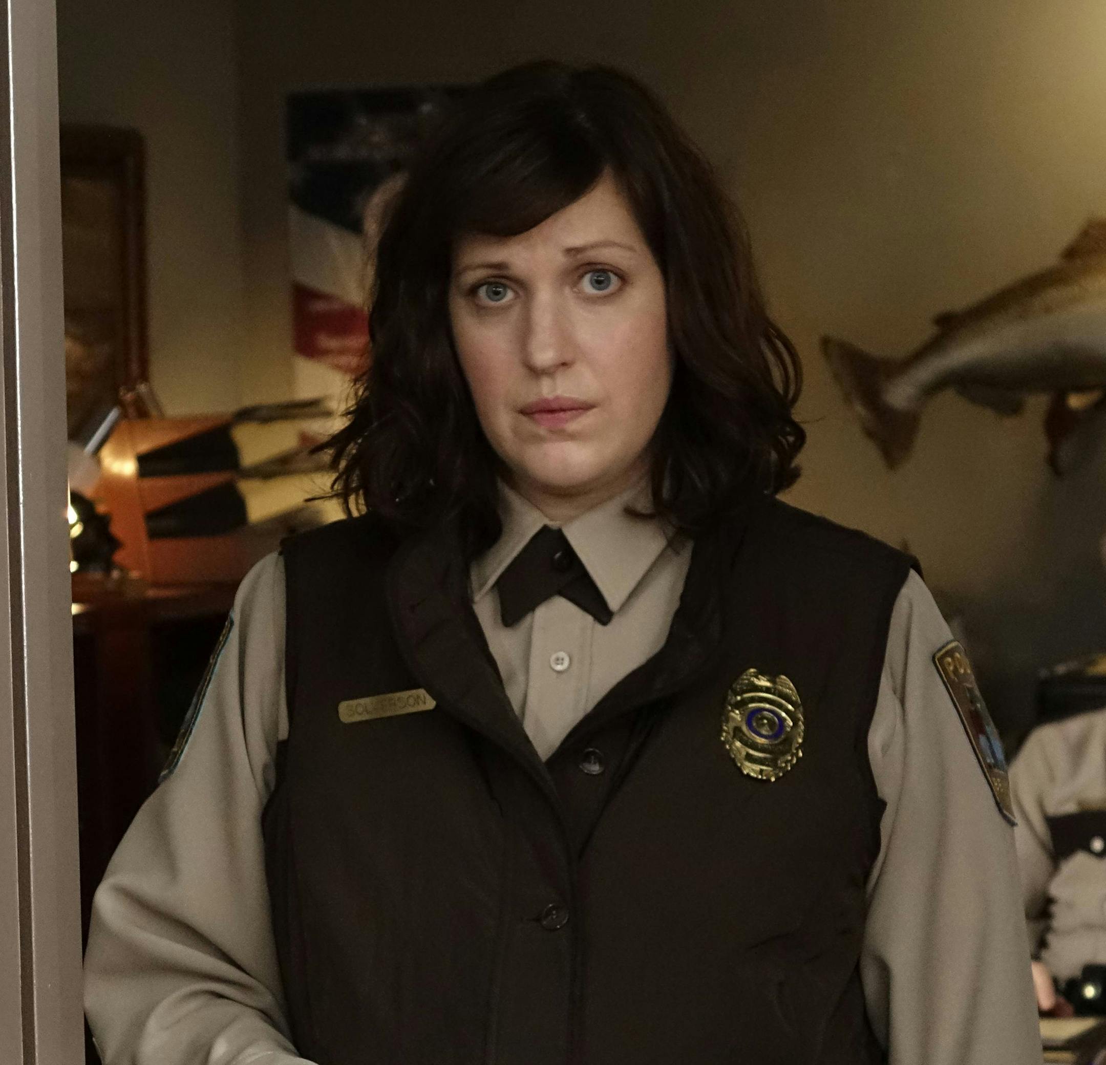 FARGO "Morton's Fork" -- Episode 110 -- Airs Tuesday, June 17, 10:00 pm e/p) -- Pictured: (L-R) Allison Tolman as Molly Solverson, Bob Odenkirk as Bill Oswalt -- CR: Chris Large/FX